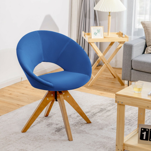 Swivel Mid-Century Velvet Accent Chair with Oversized Upholstered Seat 2 Swivel Mid-Century Velvet Accent Chair with Oversized Upholstered Seat - Image 2