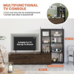 Space-Saving TV Stand and Bookshelf Combo for TVs up to 50