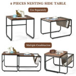 Rustic Brown Nesting Coffee Tables with Storage Pocket (Set of 2) 13 Rustic Brown Nesting Coffee Tables with Storage Pocket (Set of 2)