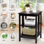 3 Tier End Table with Reinforced Bars and Stable Structure (Set of 2)