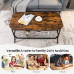 Industrial Coffee Table with 2-Tier Storage Shelf Rustic Brown 13 Industrial Coffee Table with 2-Tier Storage Shelf Rustic Brown