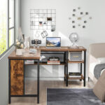 Industrial L-Shaped Corner Desk with Shelves for Home Office 20 Industrial L-Shaped Corner Desk with Shelves for Home Office
