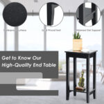 Compact 2-Tier End Tables with Storage Shelf (Set of 2)