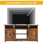 Industrial TV Stand with Storage Shelves and Cabinets Brown 12 Industrial TV Stand with Storage Shelves and Cabinets Brown