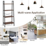 Rustic Brown 4 Tier Open Bookshelf with Metal Frame