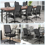 Ergonomic Black Mesh Chair with Adjustable Height and Lumbar Support