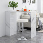 Adjustable PU Leather Swivel Bar Stools with Chrome Base (Set of 2)