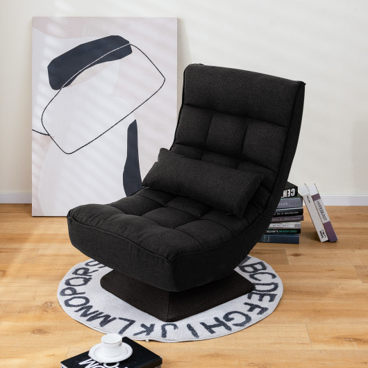 Adjustable Swivel Floor Chair with Massage Pillow and Lumbar Support - Image 2