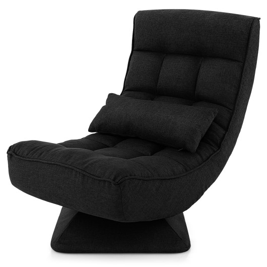 Adjustable Swivel Floor Chair with Massage Pillow and Lumbar Support - Image 4
