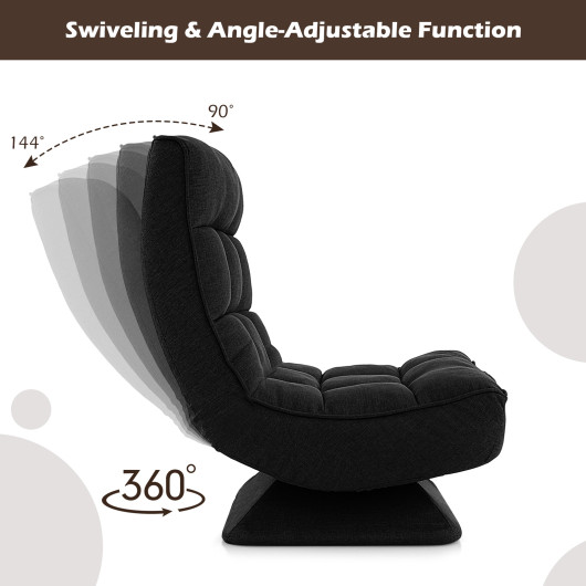 Adjustable Swivel Floor Chair with Massage Pillow and Lumbar Support - Image 6