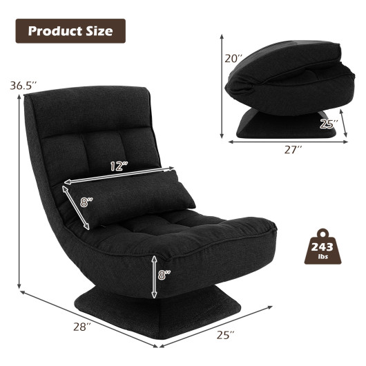 Adjustable Swivel Floor Chair with Massage Pillow and Lumbar Support - Image 5