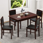 Space-Saving 5-Piece Dining Set with Padded Chairs (Set of 5)