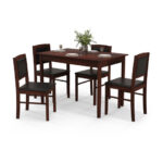 Space-Saving 5-Piece Dining Set with Padded Chairs (Set of 5)