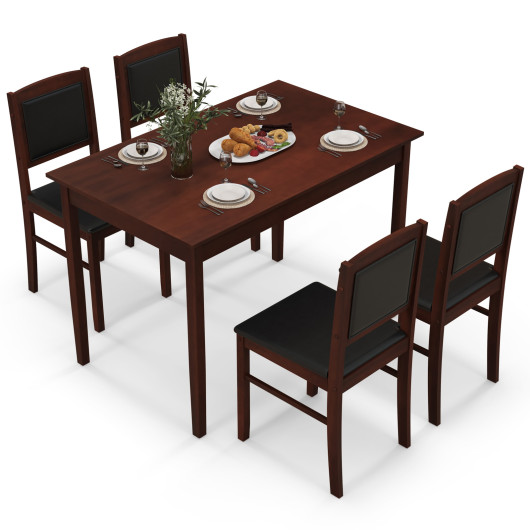 Space-Saving 5-Piece Dining Set with Padded Chairs (Set of 5) - Image 4