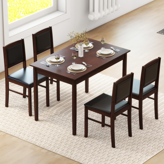Space-Saving 5-Piece Dining Set with Padded Chairs (Set of 5) - Image 6