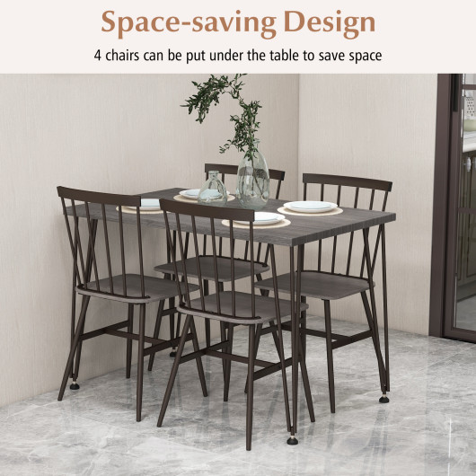 Space-Saving Dining Table and Chairs for Small Apartments (Set of 5) - Image 6