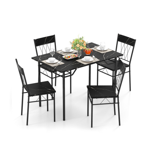 Compact 5-Piece Dining Table and Chair Set for Apartments (Set of 5) - Image 3