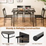 Compact 5-Piece Dining Table and Chair Set for Apartments (Set of 5)