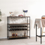 Industrial 5-Tier Wine Rack Table with Glass Holder and Storage 8 Industrial 5-Tier Wine Rack Table with Glass Holder and Storage