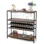 Industrial 5-Tier Wine Rack Table with Glass Holder and Storage 13 Industrial 5-Tier Wine Rack Table with Glass Holder and Storage