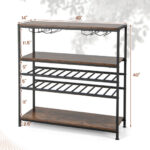 Industrial 5-Tier Wine Rack Table with Glass Holder and Storage 12 Industrial 5-Tier Wine Rack Table with Glass Holder and Storage