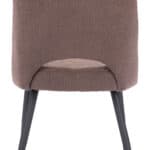 Modern Boho Dining Chair with Shearling Fabric and Steel Legs (Set of 2)