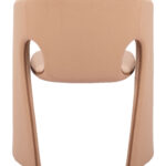 Modern Tan Dining Chair with Steel Frame and Armrest Support