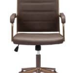 Espresso Faux Leather Office Chair with Adjustable Height and Tilt