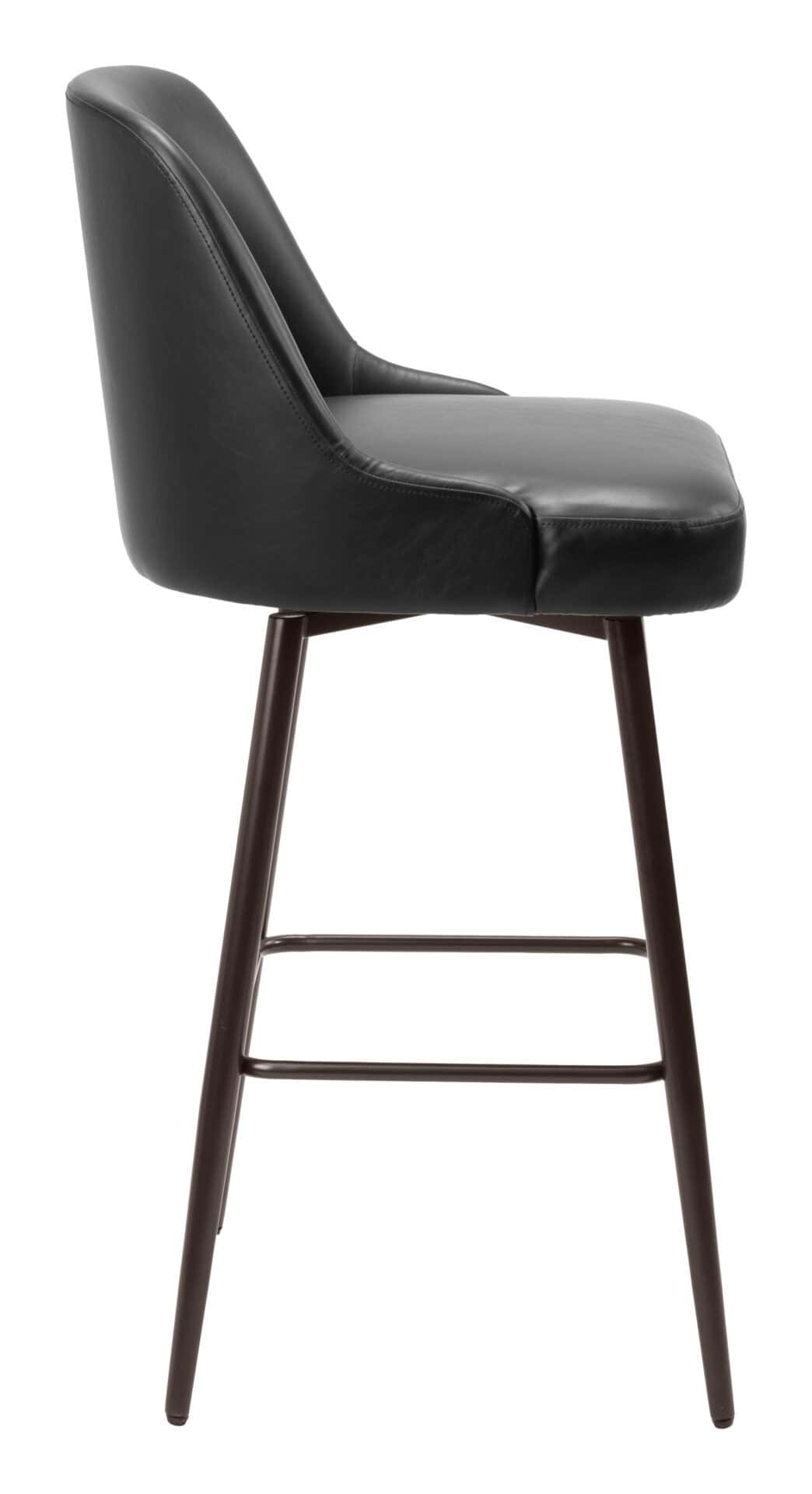 Modern Swivel Barstool with Faux Leather and Bronze Finish 3 Modern Swivel Barstool with Faux Leather and Bronze Finish - Image 3