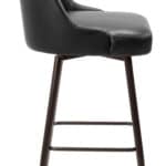 Modern Swivel Barstool with Faux Leather and Bronze Finish 12 Modern Swivel Barstool with Faux Leather and Bronze Finish