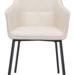Beige Water-Resistant Dining Chair with Steel Frame (Set of 2)