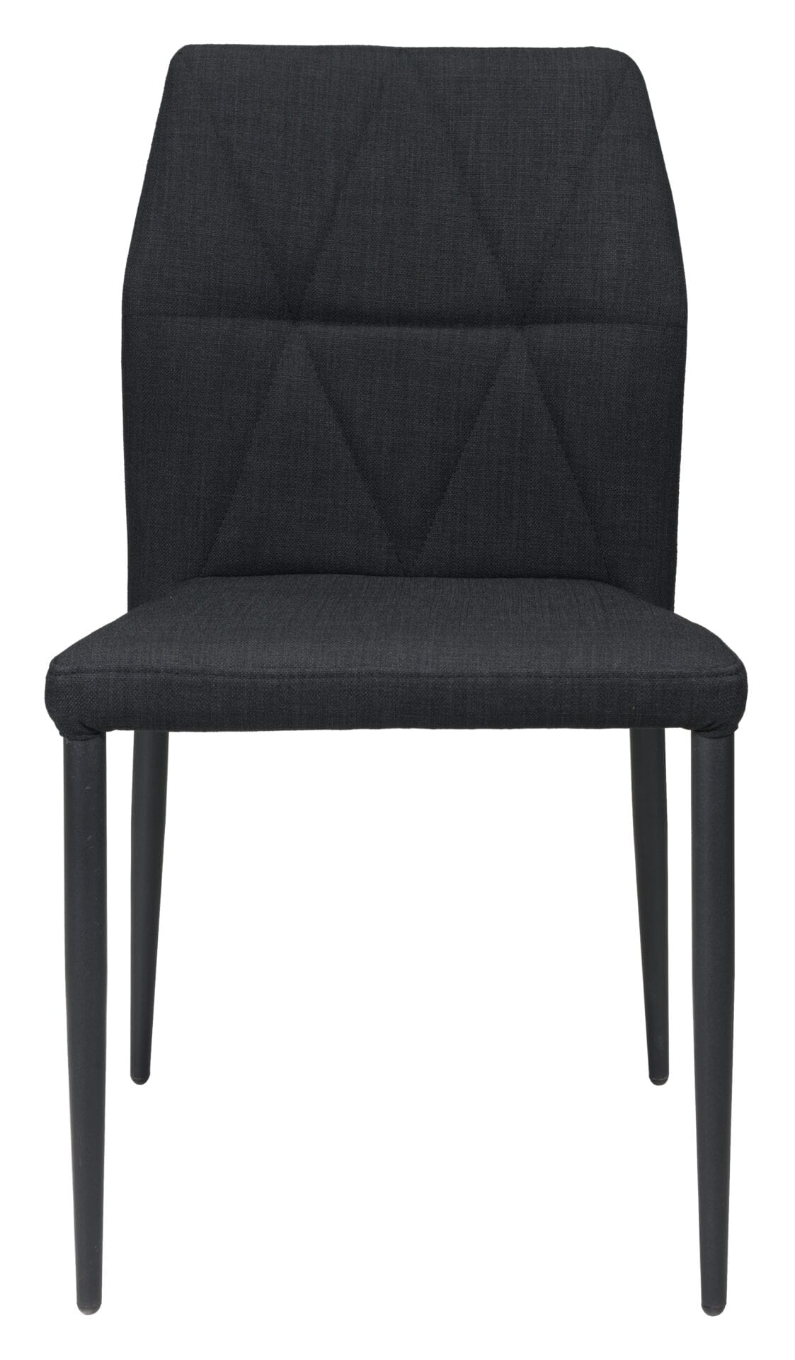 Black Modern Dining Chair with Geometric Stitching and Steel Legs (Set of 4) 4 Black Modern Dining Chair with Geometric Stitching and Steel Legs (Set of 4) - Image 4