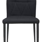 Black Modern Dining Chair with Geometric Stitching and Steel Legs (Set of 4) 12 Black Modern Dining Chair with Geometric Stitching and Steel Legs (Set of 4)