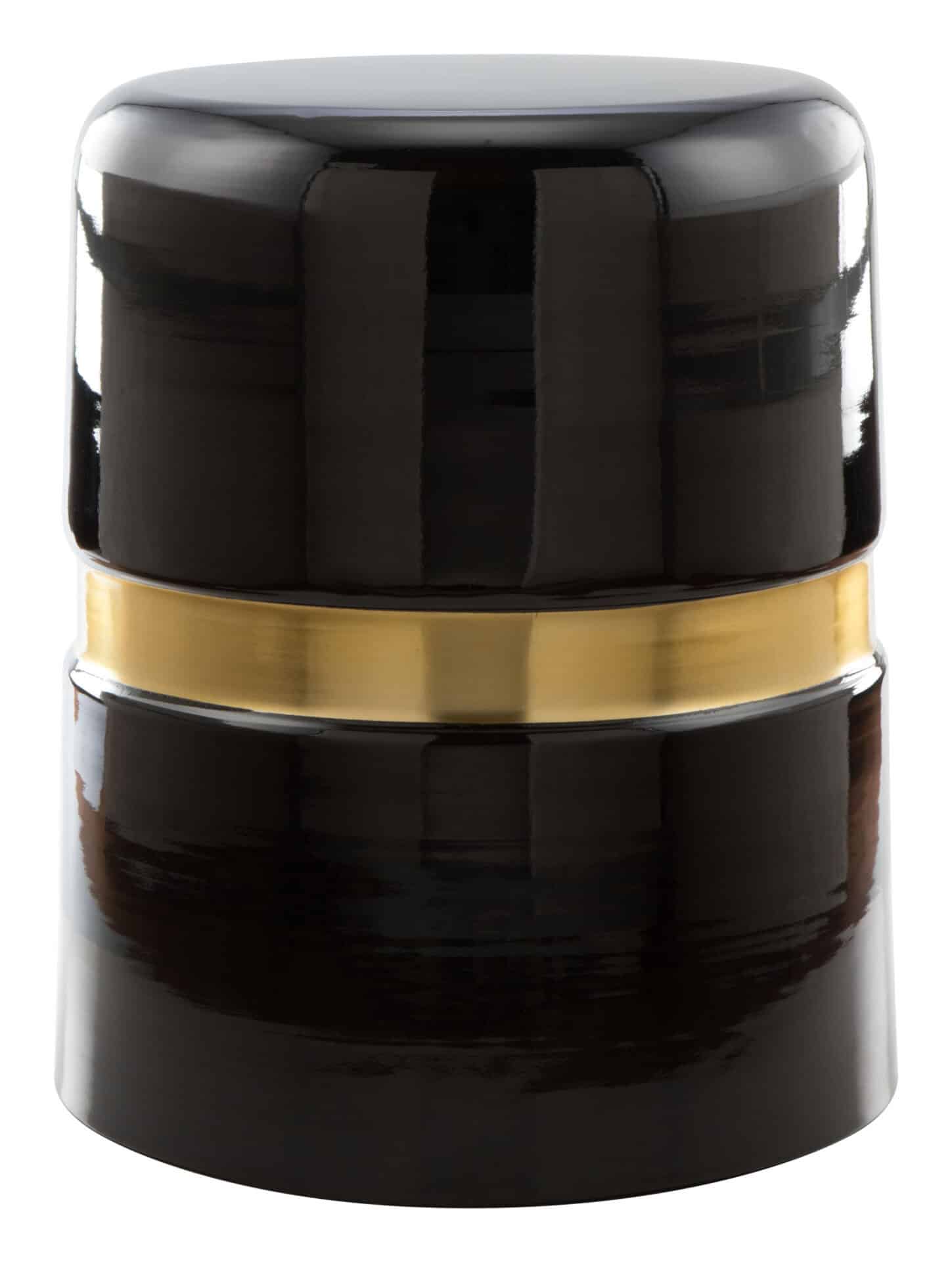 Elegant Black and Gold Round Side Table with Glossy Finish 3 Elegant Black and Gold Round Side Table with Glossy Finish - Image 3