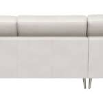 Modern Beige Leather Sectional with Steel Legs and Tufted Seat 10 Modern Beige Leather Sectional with Steel Legs and Tufted Seat