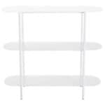 Modern White Console Table with Steel Frame and Oval Top