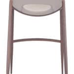 Mid-Century Modern Barstool with Faux Leather and Walnut Legs (Set of 2)