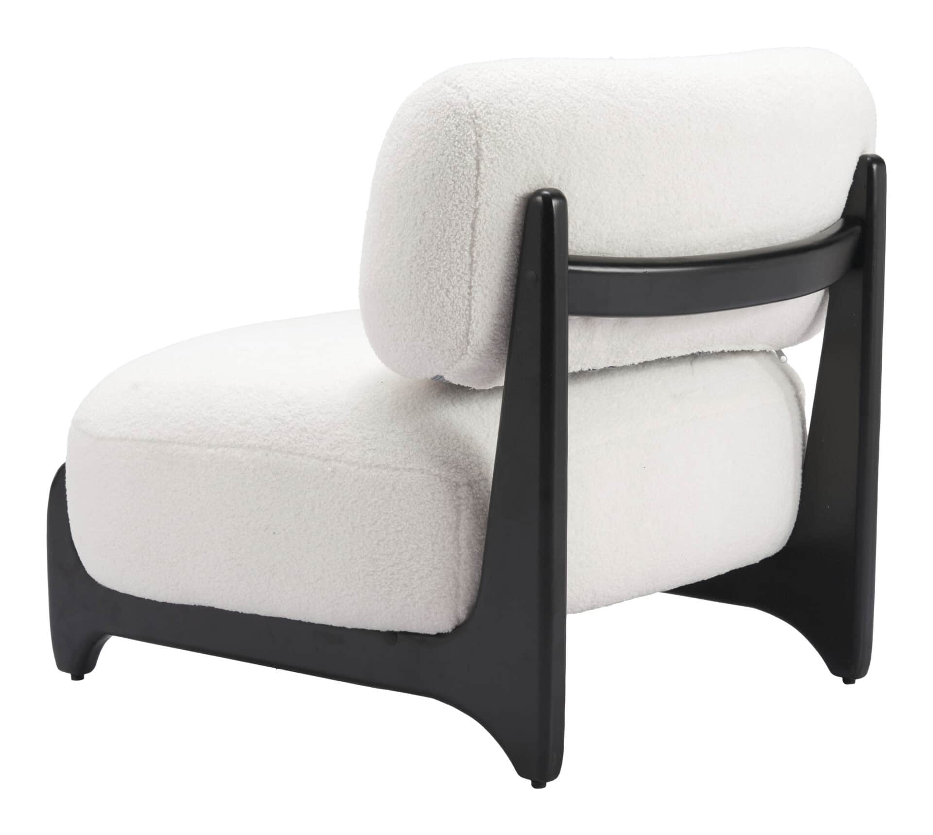 Plush Sherpa Accent Chair with Ash Wood Base 5 Plush Sherpa Accent Chair with Ash Wood Base - Image 5