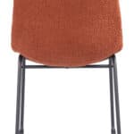 Sculpted Burnt Orange Dining Chair with Metal Base (Set of 2)