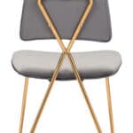 Gray Velvet Dining Chairs with Gold Frame (Set of 2) 15 Gray Velvet Dining Chairs with Gold Frame (Set of 2)