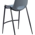 Mid-Century Modern Faux Leather Counter Stool with Armrest (Set of 2)