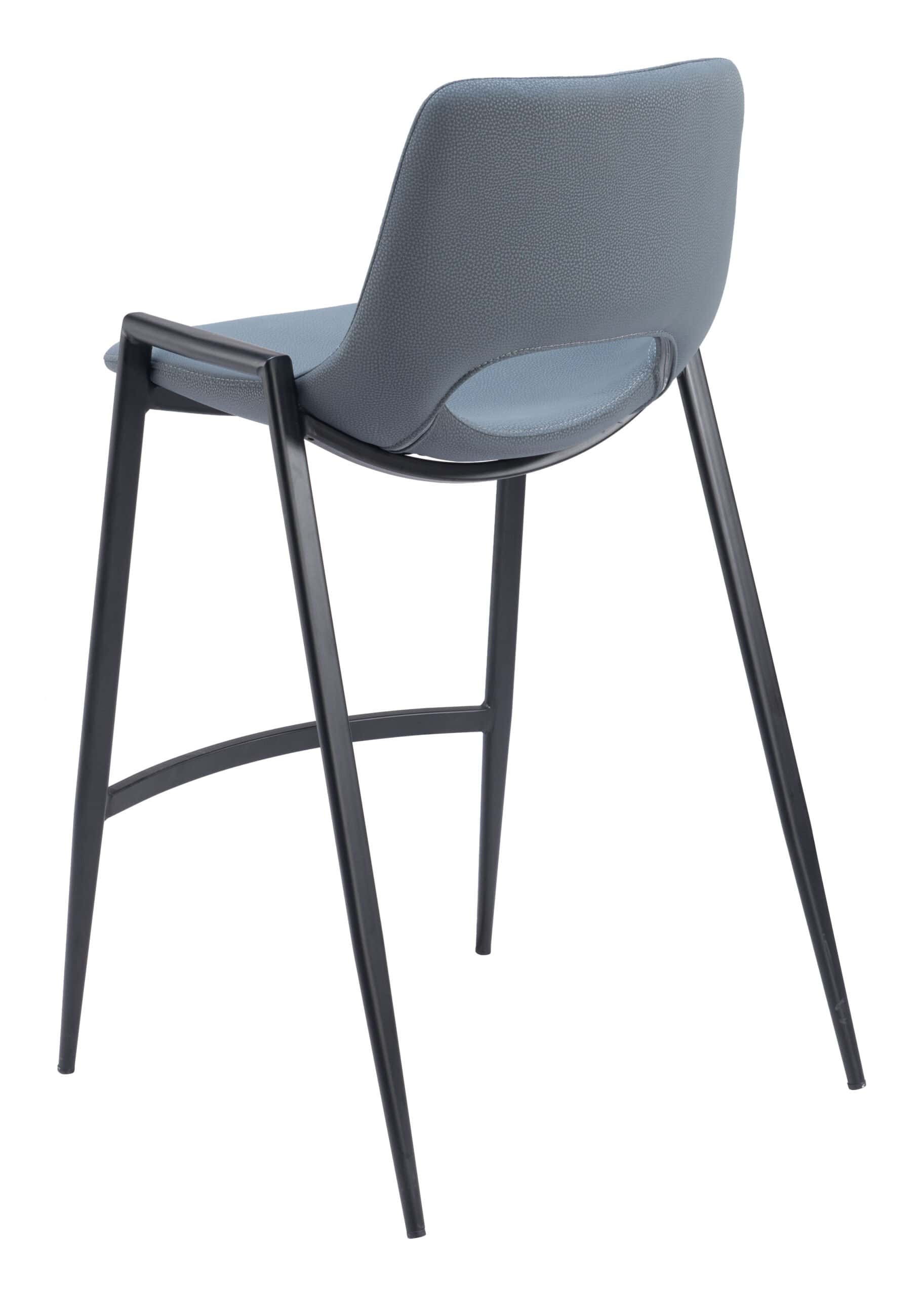 Mid-Century Modern Faux Leather Counter Stool with Armrest (Set of 2)