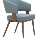 Modern Gray and Walnut Dining Chair with Faux Wood Legs 8 Modern Gray and Walnut Dining Chair with Faux Wood Legs