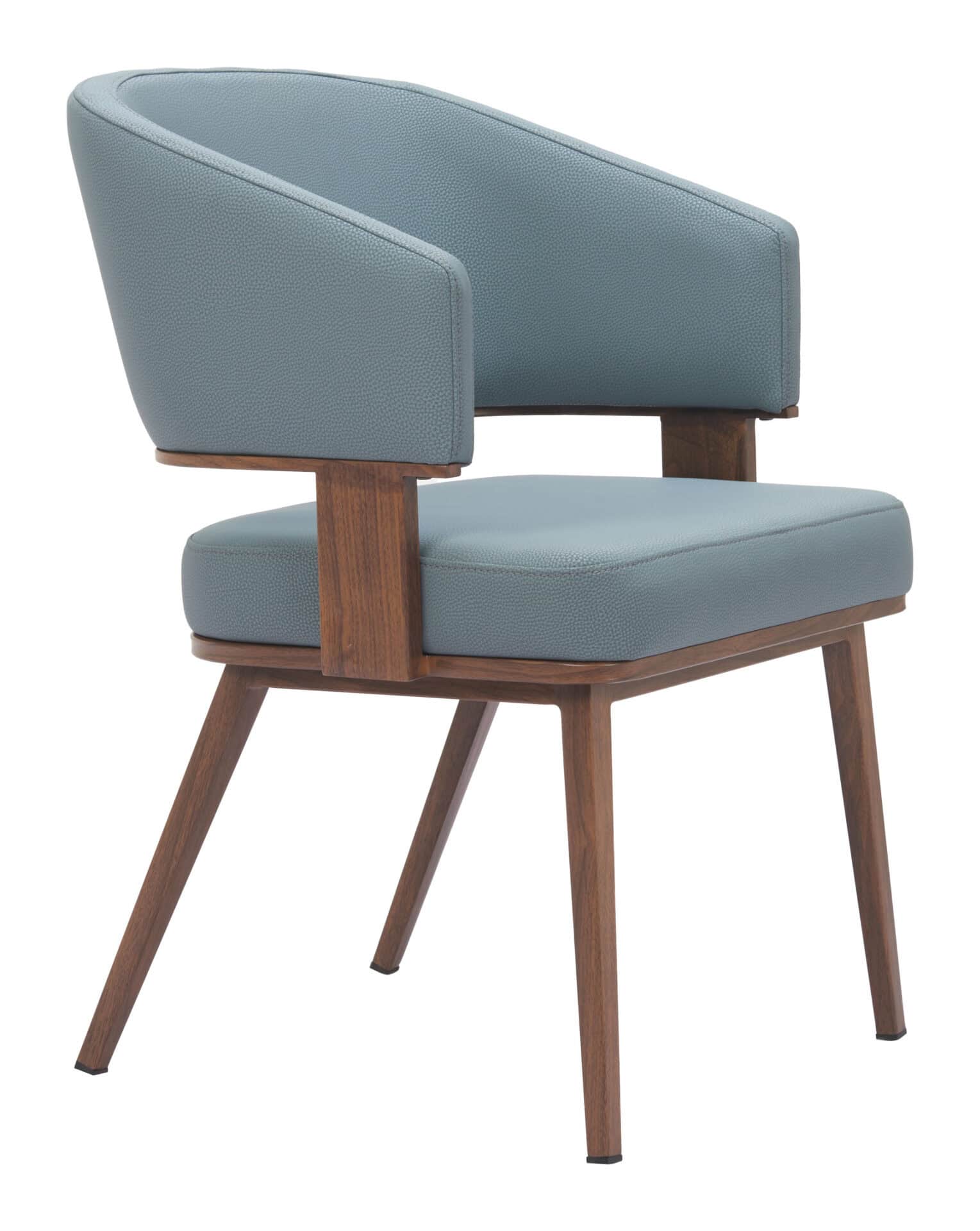 Modern Gray and Walnut Dining Chair with Faux Wood Legs 1 Modern Gray and Walnut Dining Chair with Faux Wood Legs