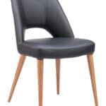 Modern Black Dining Chair with Faux Leather and Wood Legs (Set of 2) 7 Modern Black Dining Chair with Faux Leather and Wood Legs (Set of 2)