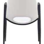 Mid-Century Modern Faux Leather Dining Chair with Steel Frame (Set of 2)