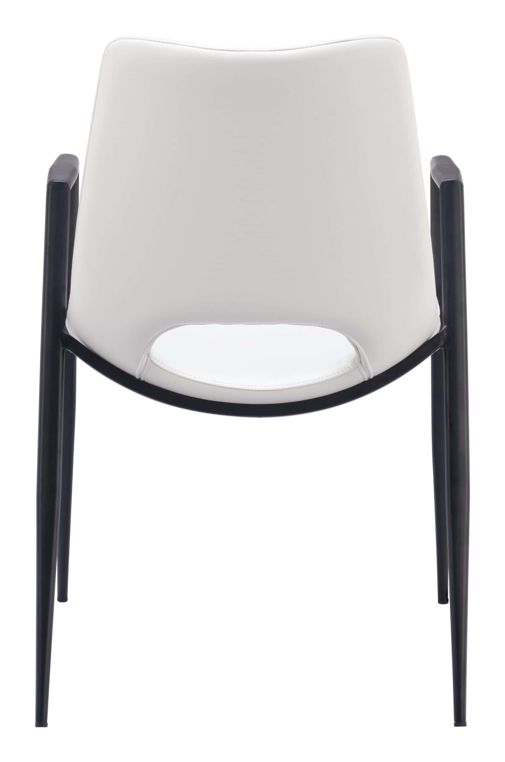 Mid-Century Modern Faux Leather Dining Chair with Steel Frame (Set of 2)