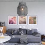 Gray Bell-Shaped Ceiling Lamp with Adjustable Cord and Zig Zag Shade 6 Gray Bell-Shaped Ceiling Lamp with Adjustable Cord and Zig Zag Shade
