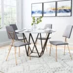 Gray Velvet Dining Chairs with Gold Frame (Set of 2) 11 Gray Velvet Dining Chairs with Gold Frame (Set of 2)
