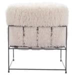 Shearling Accent Chair with Stainless Steel Base and Armrests 10 Shearling Accent Chair with Stainless Steel Base and Armrests
